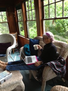 Hanging out on the sun porch with no sun in sight