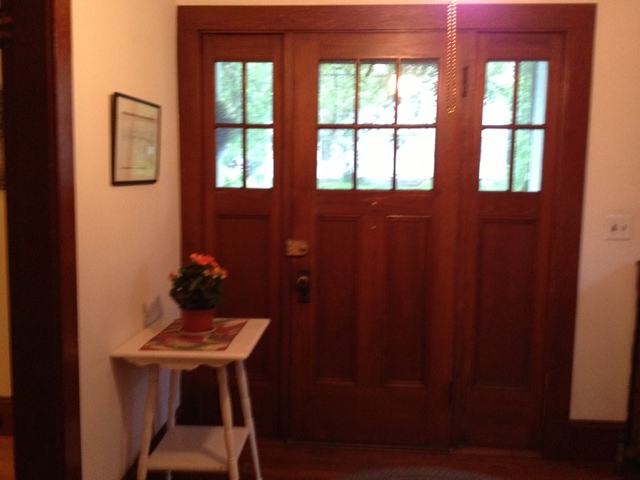 Front door in our arts- and-crafts-design Southwest Harbor home. I'm only the third owner since it was built around 1930. 